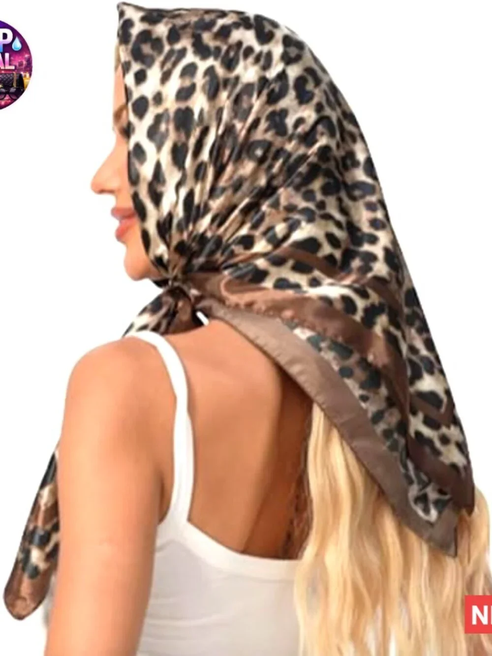 Polyester Silk Blend Head Scarf Multifunctional Square Scarf 35 Inches